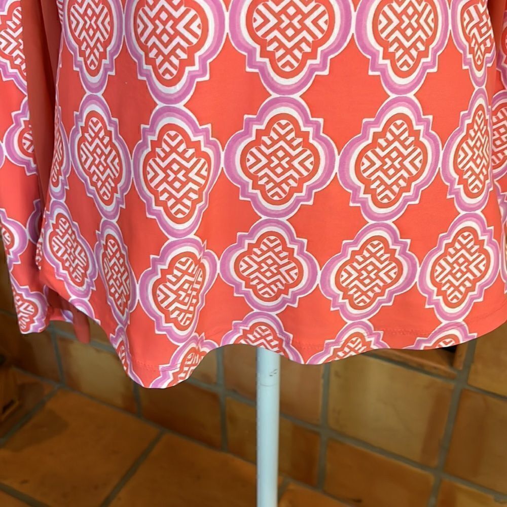 Cabana Life Coral Geo 1/2 Zip top, M! - Picture 3 of 10